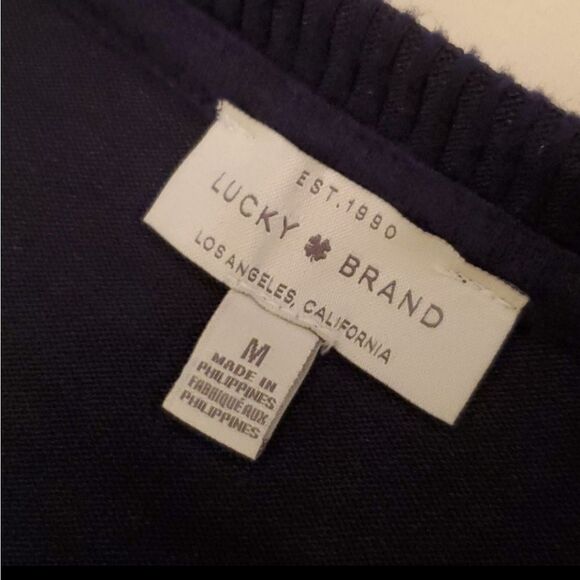 LUCKY BRAND V NECK LIGHTWEIGHT SOFT BLUE LONG SLEEVE MEN'S SWEATER medium M - Picture 4 of 7